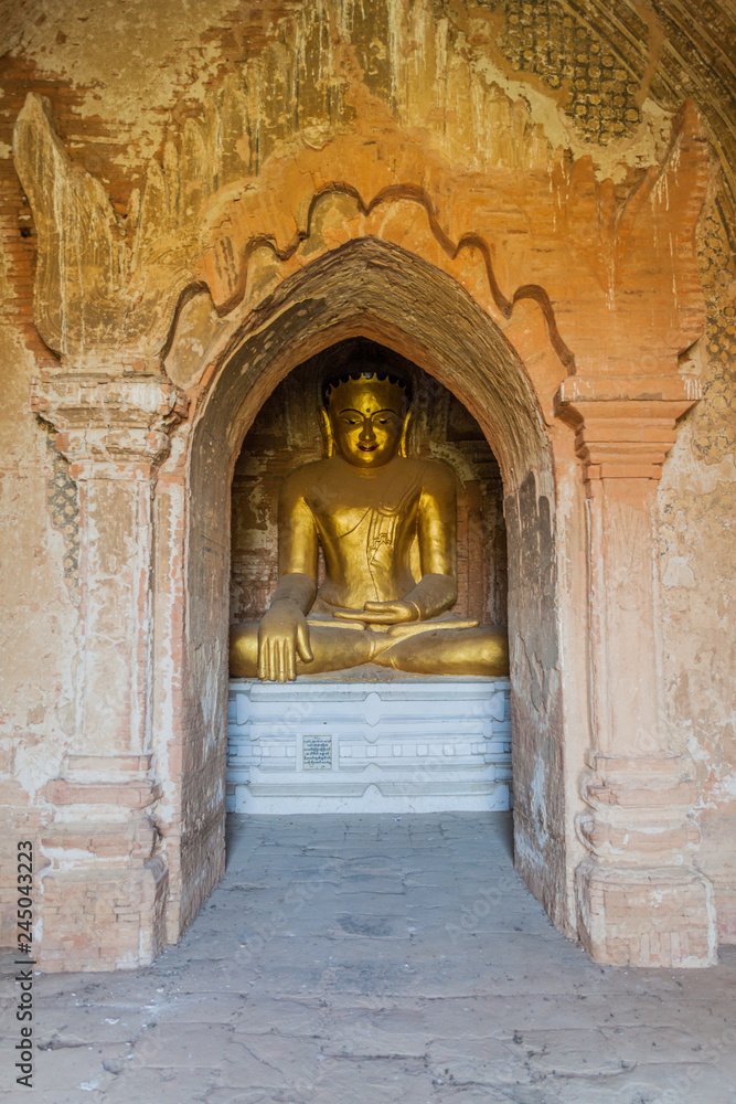 Buddha statue in Thabeik Hmauk temple in Bagan, Myanmar