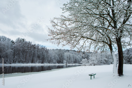 Neris river in winter photo