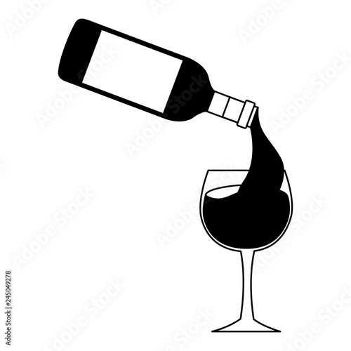wine bottle pouring glass cup