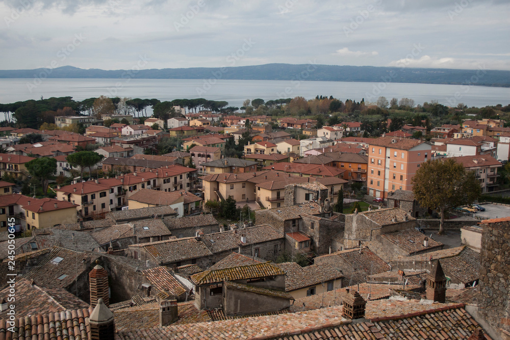 View of Bolsena city from upper point, Italy