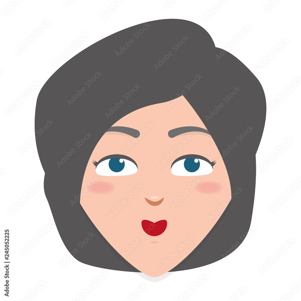 woman face on white background woman face on white background