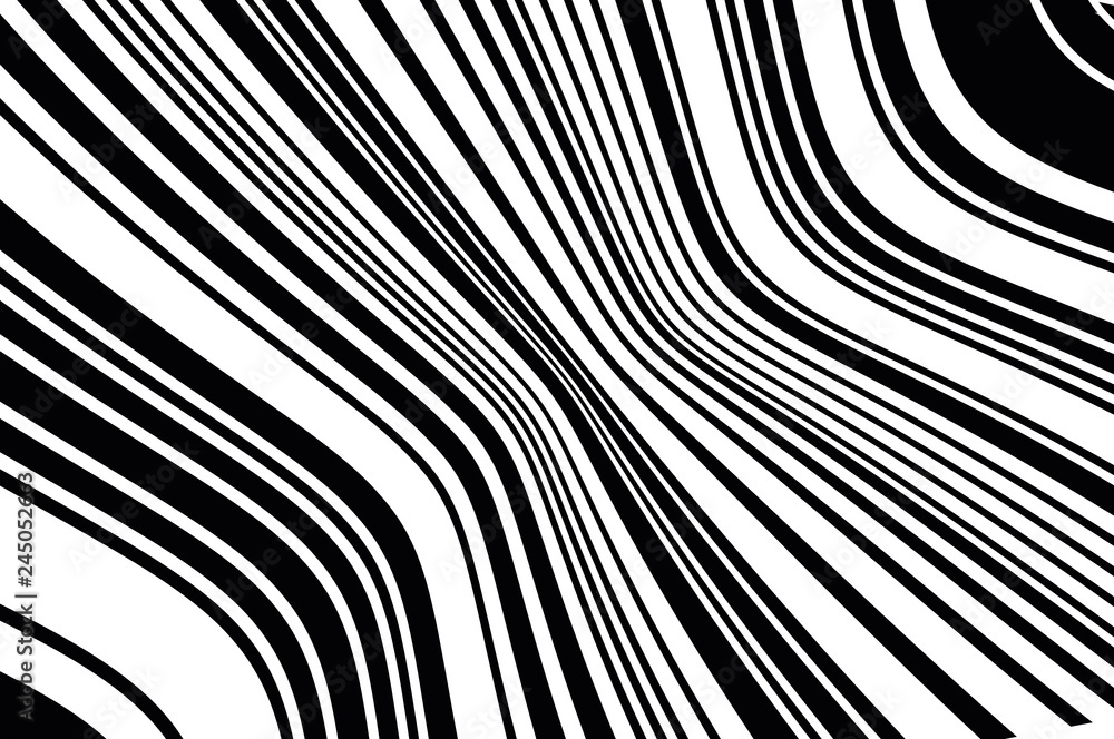 Optical art background. Wave design black and white Optical art background. Wave design black and white