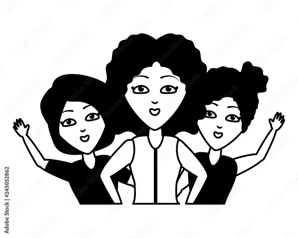 group women hugging friends characters group women hugging friends characters