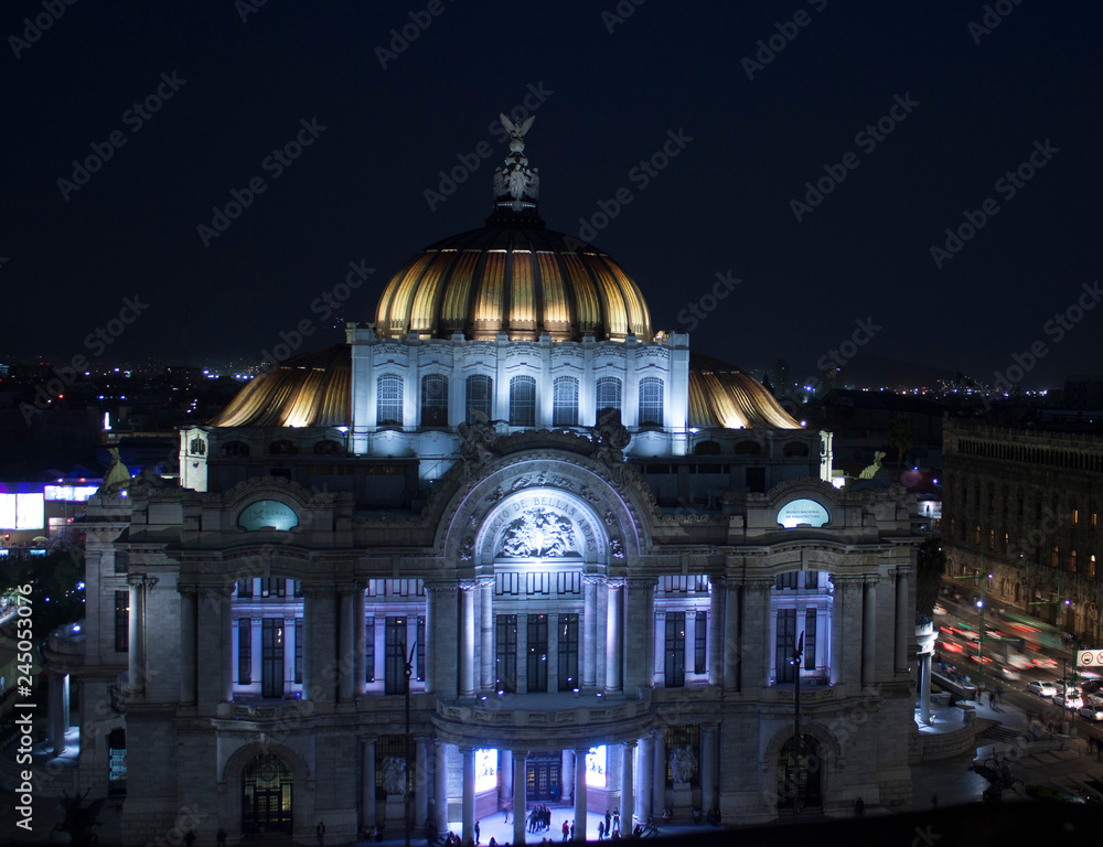 Historical center in Mexico City Palace of Fine Arts