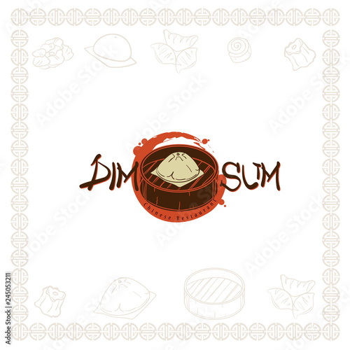 dim sum chinese restaurant food logo symbol graphic