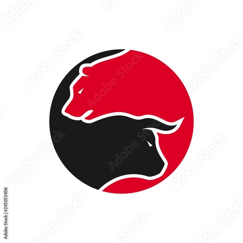 bull and bear vector logo 