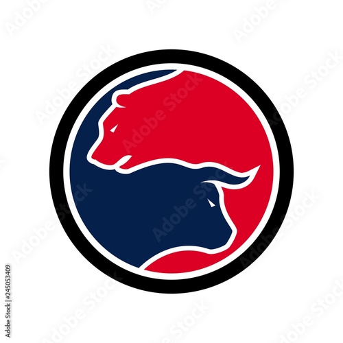bull and bear vector logo 