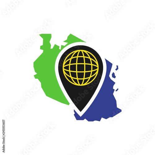 Tanzania map vector logo.