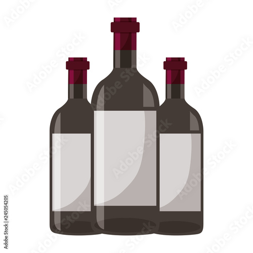three wine bottles