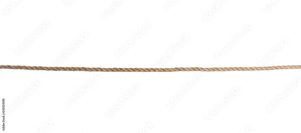 Fototapeta premium Old rope on white background. Simple design