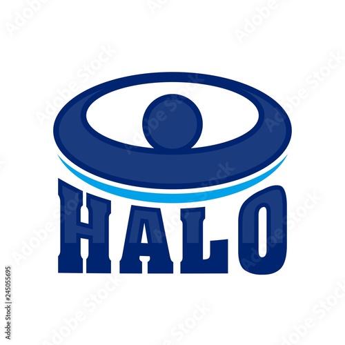 halo circle and person icon. vector logo