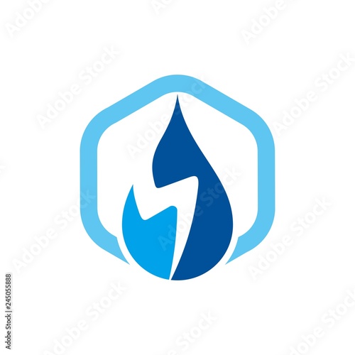 waterdrop vector logo. hexagon.