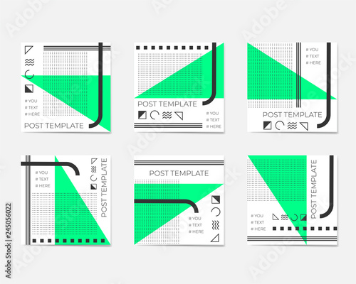 A large set for social media post templates. For personal and business accounts