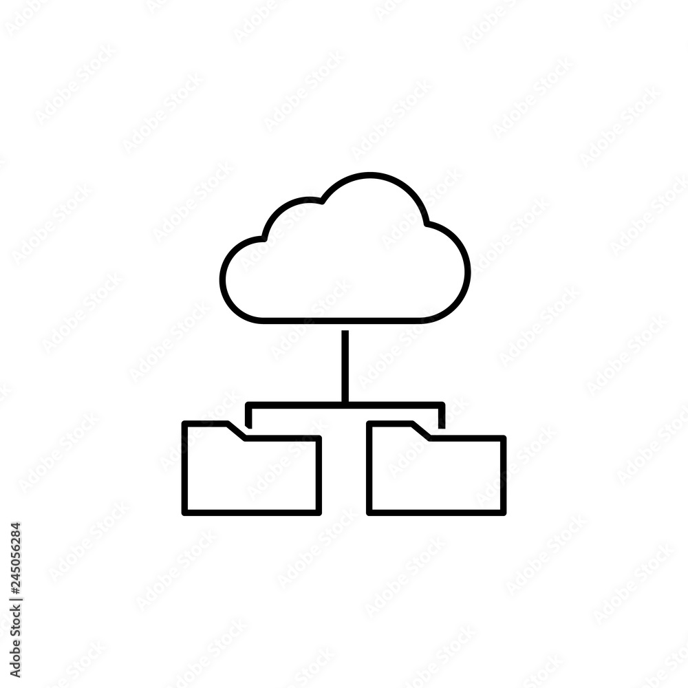 data, cloud icon. Element of technological data icon for mobile concept and web apps. Thin line data, cloud icon can be used for web and mobile