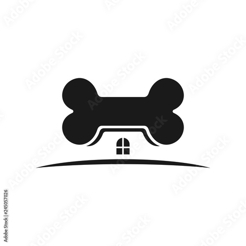 bone and home symbol. vector logo for dog.