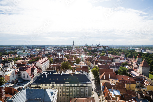 Aerial view of old town in Tallinn  Estonia