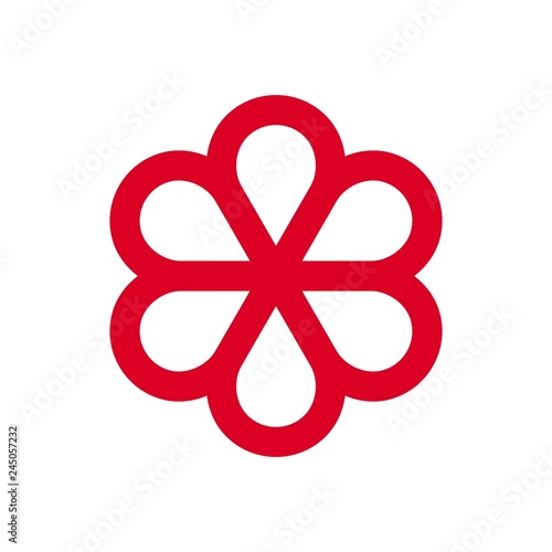 Red ribbon vector logo.