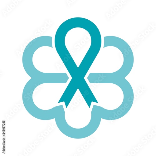 ovarian cancer ribbon vector logo.