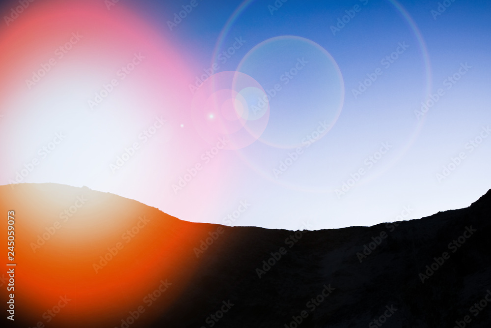 Fototapeta premium Beautiful silhouette of a mountain desert background