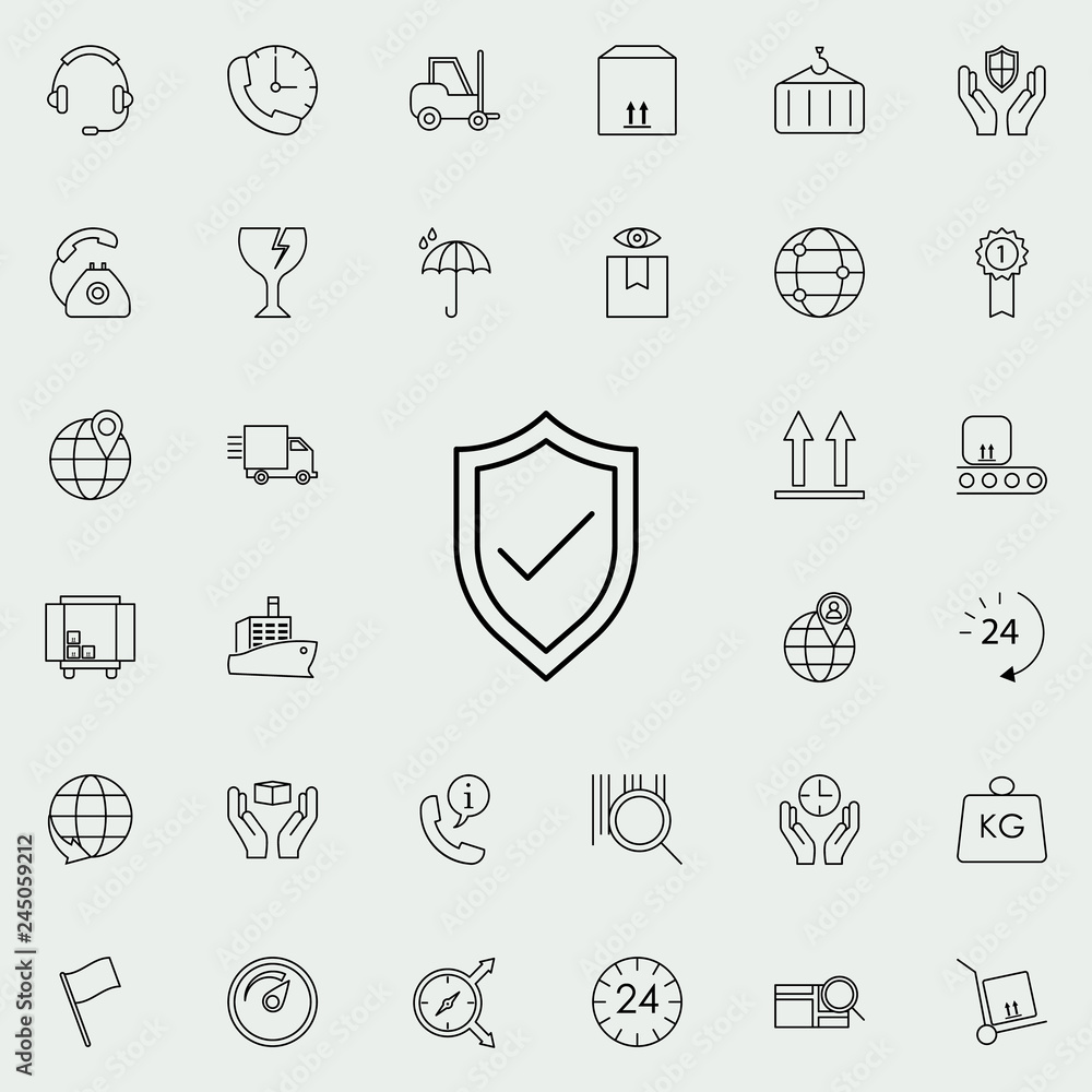check shield icon. logistics icons universal set for web and mobile