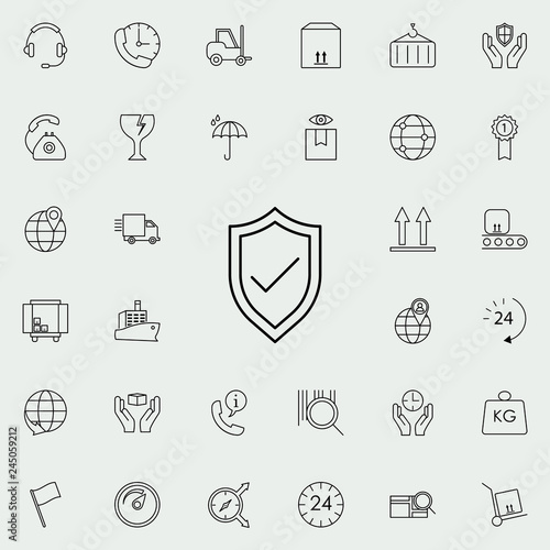 Fototapeta Naklejka Na Ścianę i Meble -  check shield icon. logistics icons universal set for web and mobile