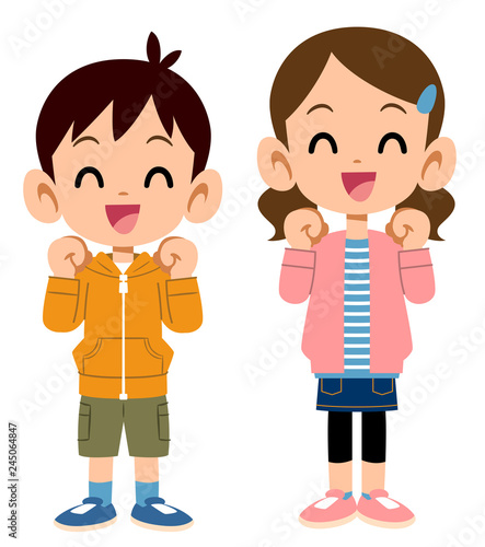 楽しそうな男の子と女の子
