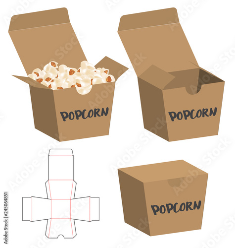 Box packaging die cut template design. 3d mock-up