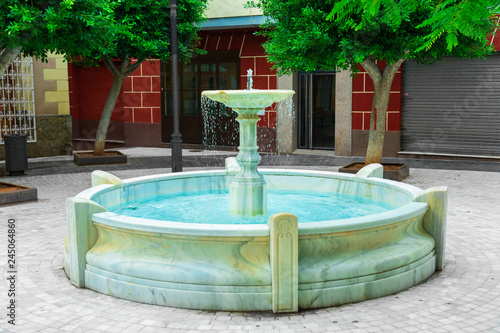 beautiful stone fountain in the streets of almeria