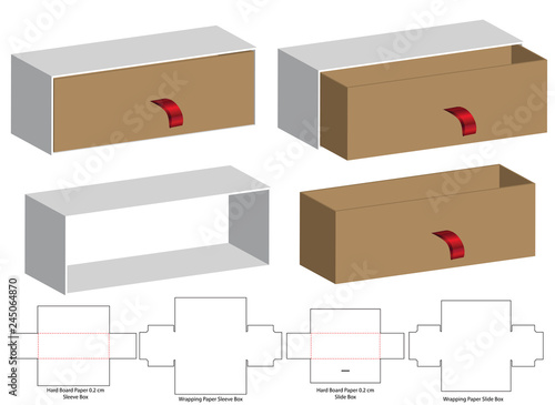 Box packaging die cut template design. 3d mock-up