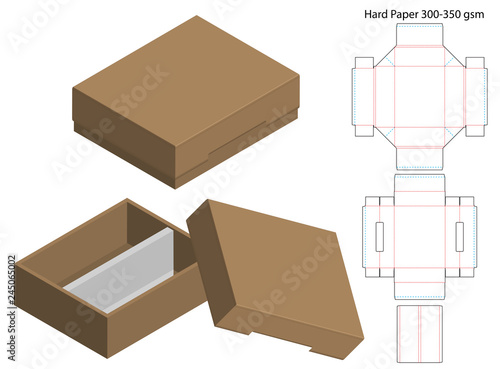 Box packaging die cut template design. 3d mock-up
