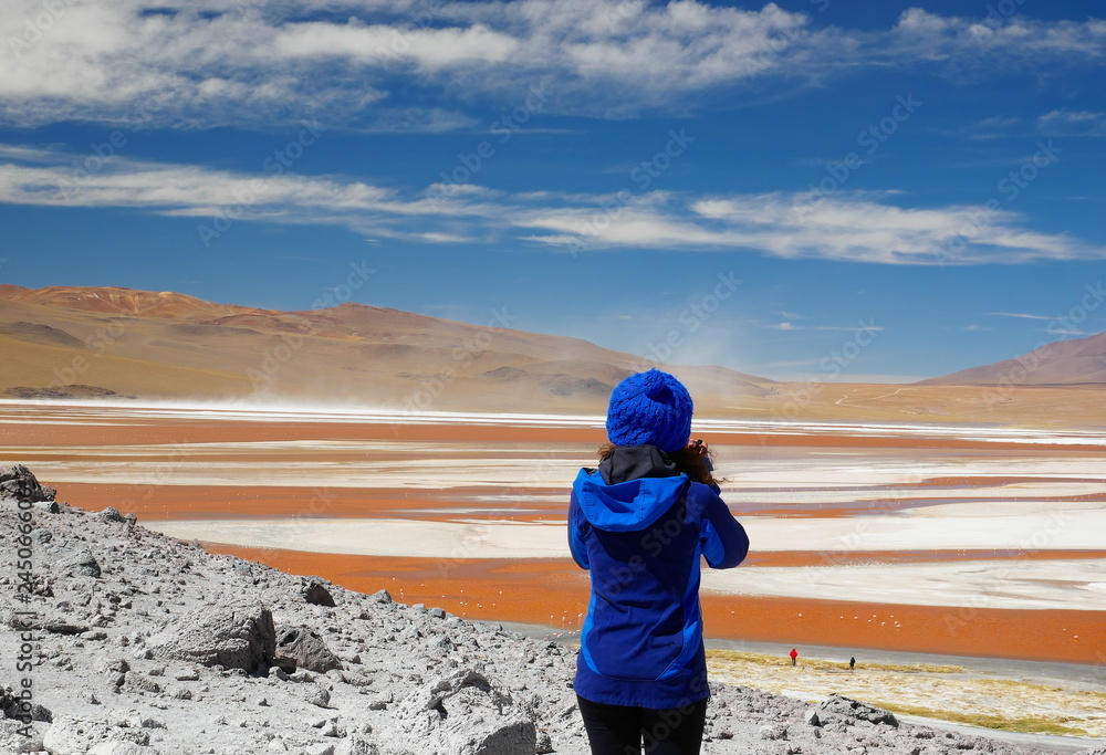 Young woman Laguna Colorada, Bolivia
