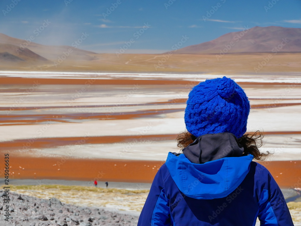 Young woman Laguna Colorada, Bolivia