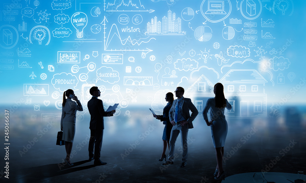 Business teamwork concept. Mixed media Business teamwork concept. Mixed media