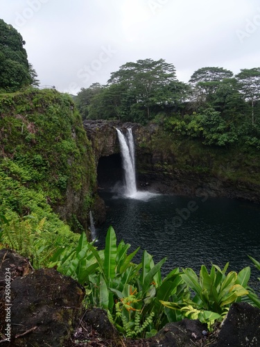 Rainbow waterfall near Hilo, Big Island - Hawaii