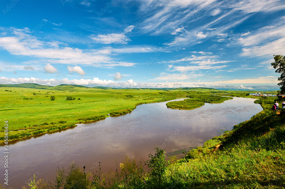 Ergun River of Hulunbuir grassland of China.