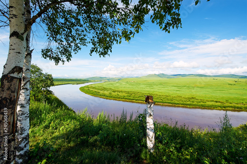 Quadro su tela Ergun River of Hulunbuir grassland of China.