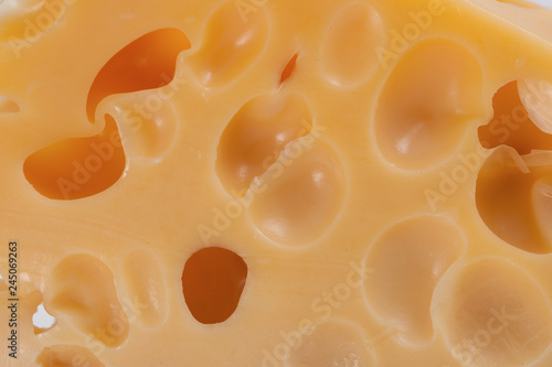 Texture of cheese, close-up photo