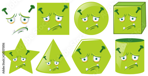 Set of monster facial expression