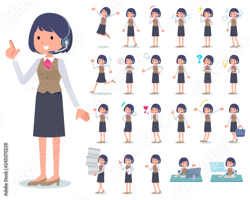 flat type Call center women_emotion