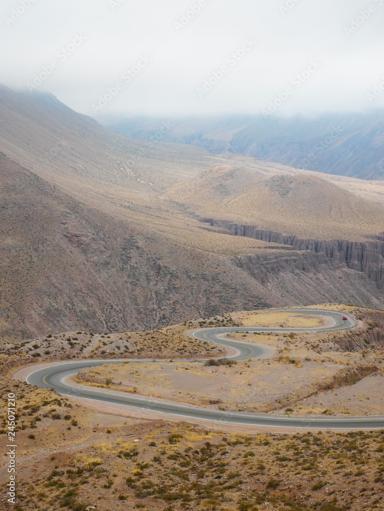 Curvy road in the Quebrada de Humahuaca