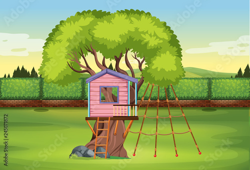A tree house playground