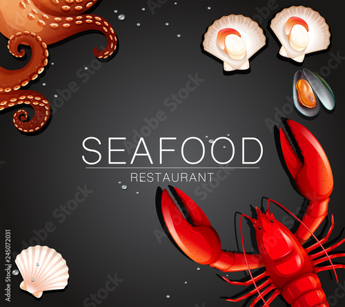 Fresh seafood restaurant banner photo