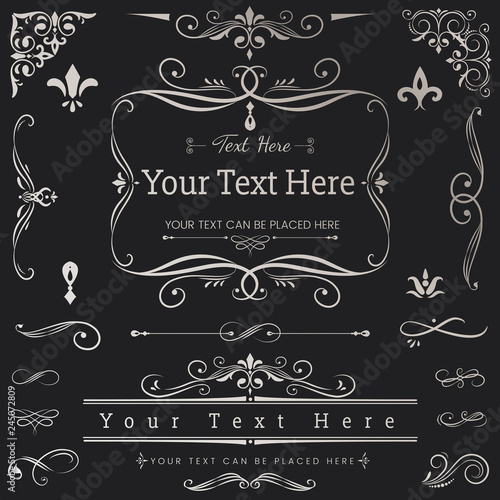 Vintage ornamental design elements