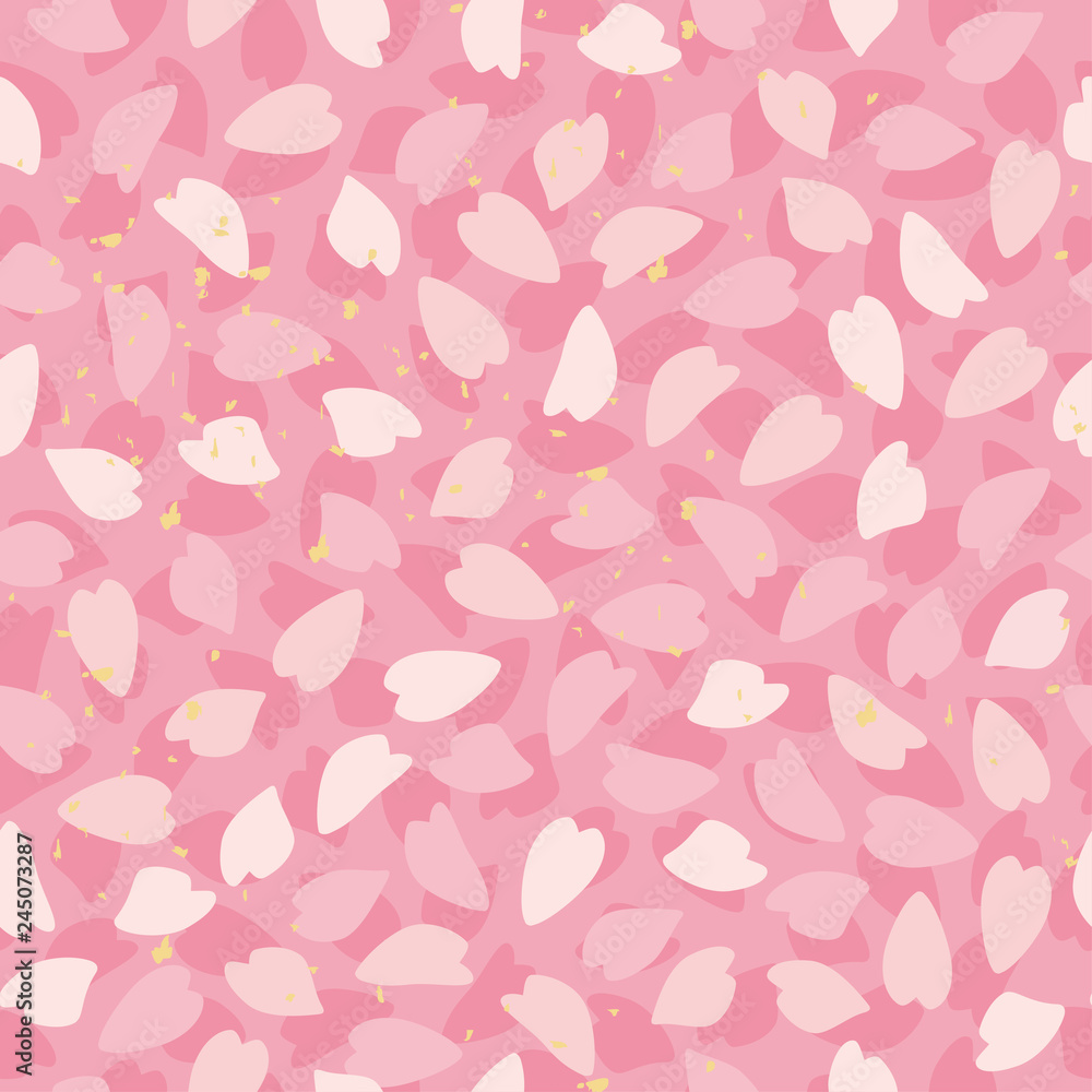 Seamless pattern of cherry petals