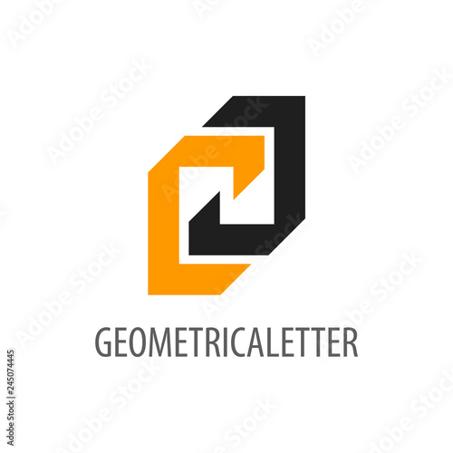 Geometrical initial letter CJ logo concept design. Symbol graphic template element