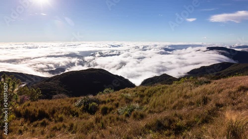 The famous sea of clouds on Mount Pulag, Philippines. It is the third highest mountain in the Philippines. photo