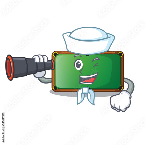 Sailor with binocular billiard table in the mascot playroom