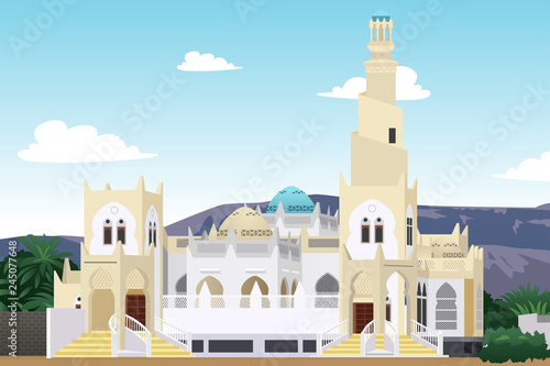 Hadramaut Mosque in Yemen Illustration photo