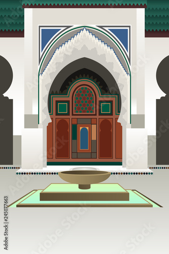 University of Al-Quaraouiyine in Morocco Illustration