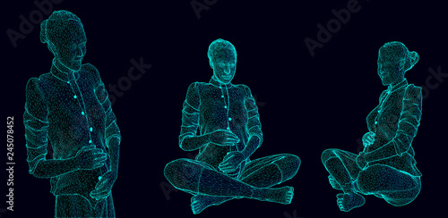 isolated pregnant women doing prenatal exercises